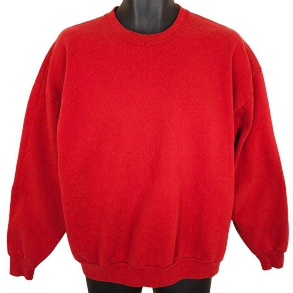 Vintage Jerzees Blank Sweatshirt Mens Size XL Red 90s Y2K Crewneck